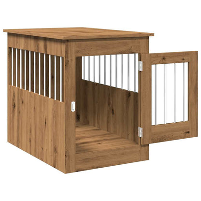 Hondenbench 55x80x68 cm bewerkt hout artisanaal eikenkleurig