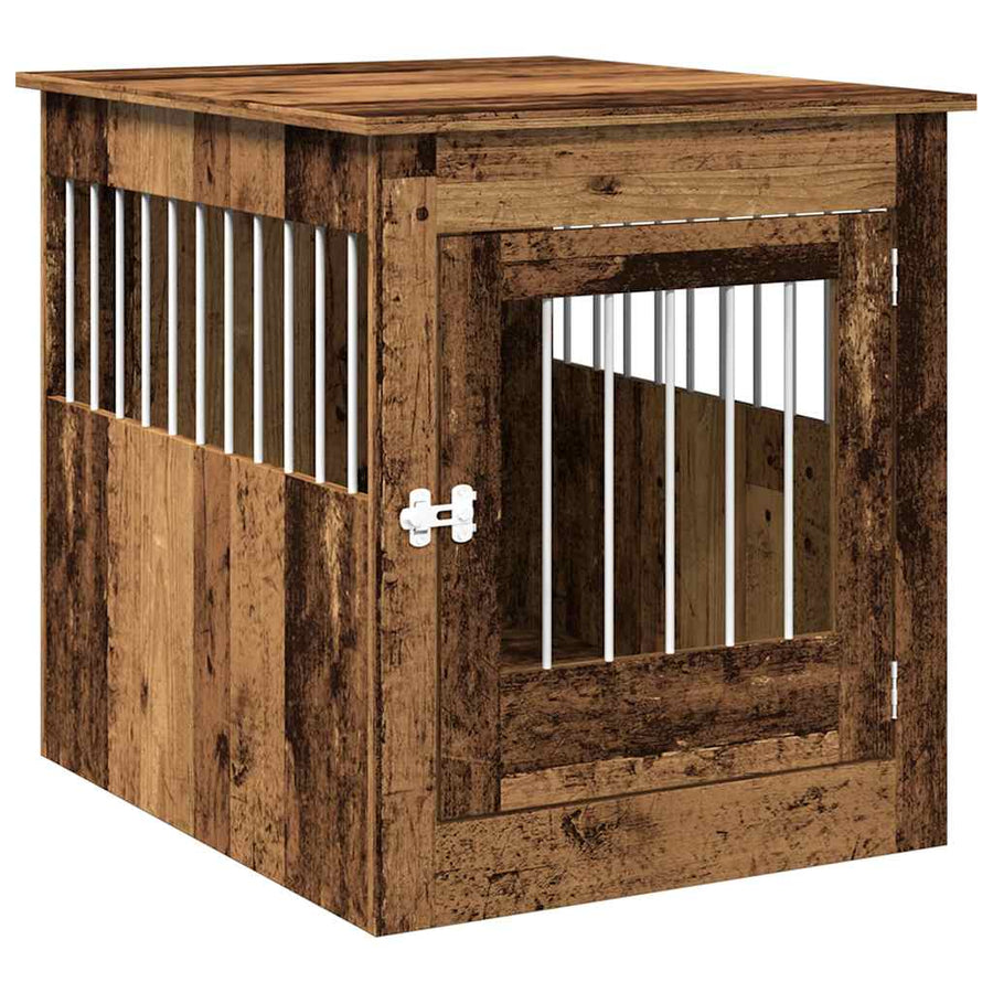 Hondenbench 64,5x80x71 cm bewerkt hout oud houtkleurig