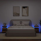 Nachtkastjes 2 st 35x39x55 cm oud houtkleurig met LED