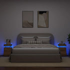 Nachtkastjes 2 st 35x39x55 cm artisanaal eiken met LED