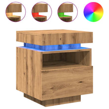 Nachtkastjes Met Led 40X39X48,5 Cm Artisanaal Eikenkleur 2 artisanaal eikenkleurig