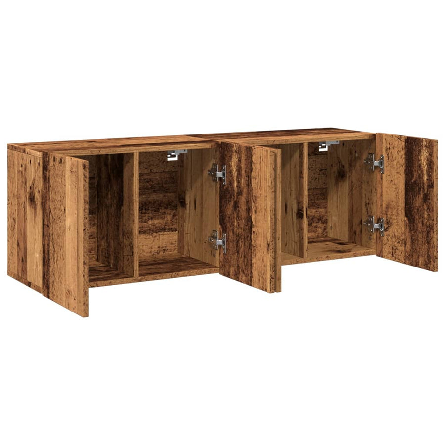 Tv-meubels 2 st wandgemonteerd 60x30x41 cm oud houtkleurig