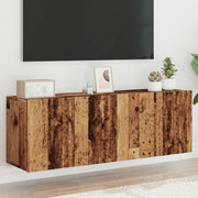 Tv-meubels 2 st wandgemonteerd 60x30x41 cm oud hout