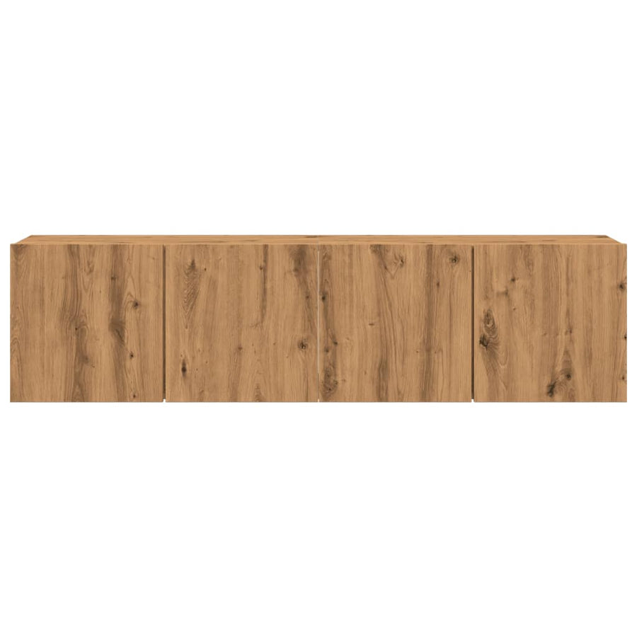 Tv-meubels 2 st wandgemonteerd 80x30x41cm artisanaal eikenkleur