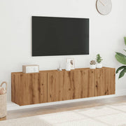 Tv-meubels wandgemonteerd 2 st 80x30x41 cm eikenkleur