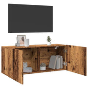 Tv-meubel wandgemonteerd 100x30x41 cm oud hout