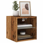 Tv-wandmeubel 30x28,5x30 cm oud hout met LED