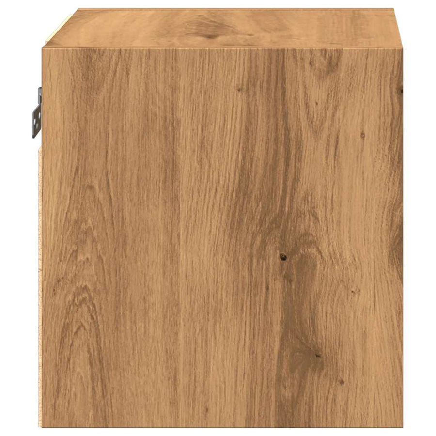 Tv-wandmeubels met LED 2 st 30x28,5x30 cm artisanaal eikenkleur