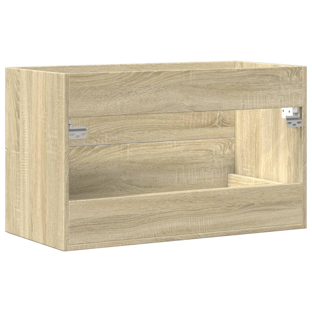 Wastafelkast 80x38,5x48 cm bewerkt hout oud houtkleurig