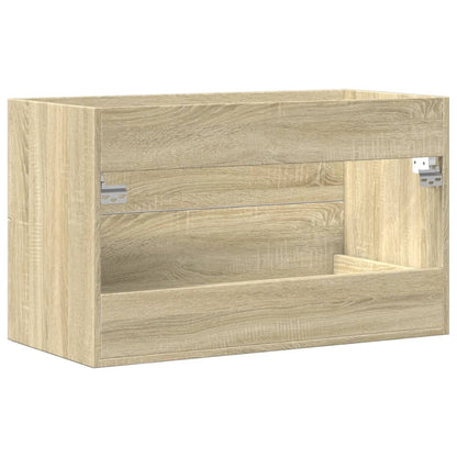 Wastafelkast 80x38,5x48 cm bewerkt hout oud houtkleurig
