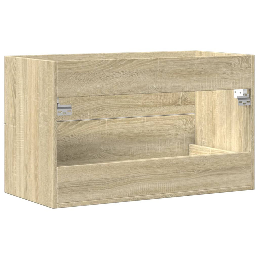 Wastafelkast 80x38,5x48 cm bewerkt hout oud houtkleurig
