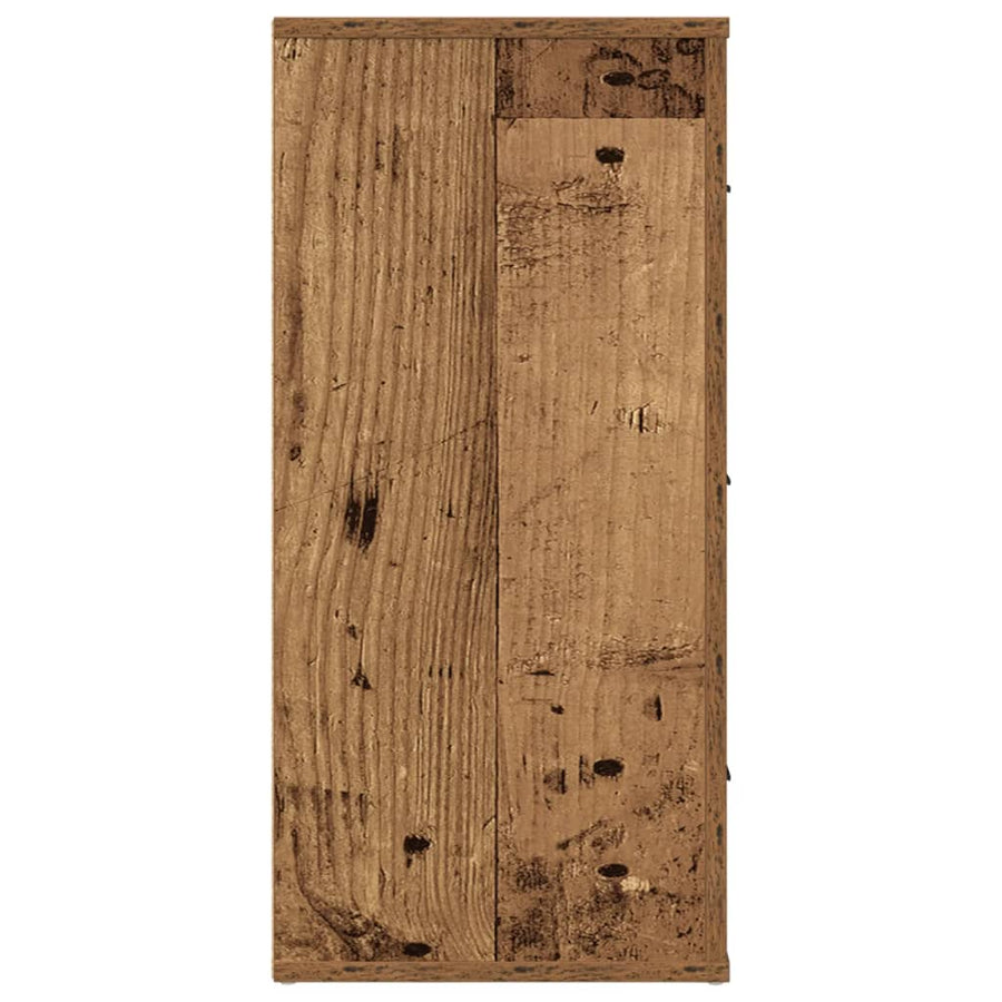 Dressoir 80x33x70 cm bewerkt hout oud houtkleurig