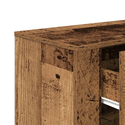 Dressoir 80x33x70 cm bewerkt hout oud houtkleurig