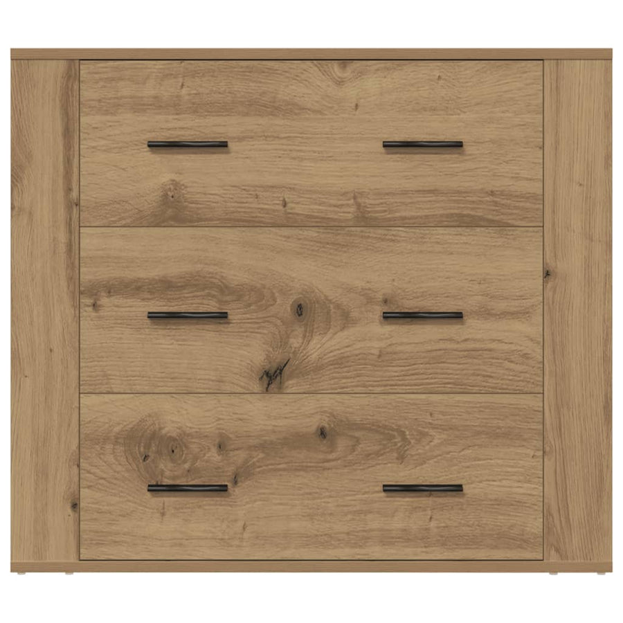 Dressoir 80x33x70 cm bewerkt hout artisanaal eikenkleurig