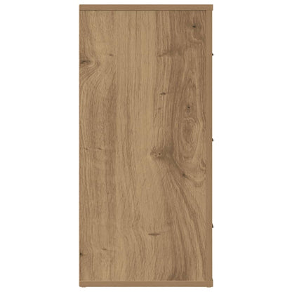 Dressoir 80x33x70 cm bewerkt hout artisanaal eikenkleurig