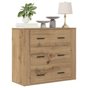 Dressoir 80x33x70 cm bewerkt hout eikenkleurig