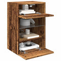 Wandkasten met LED-verlichting voor tv 2 st 40x30x60,5 cm oud houtkleurig