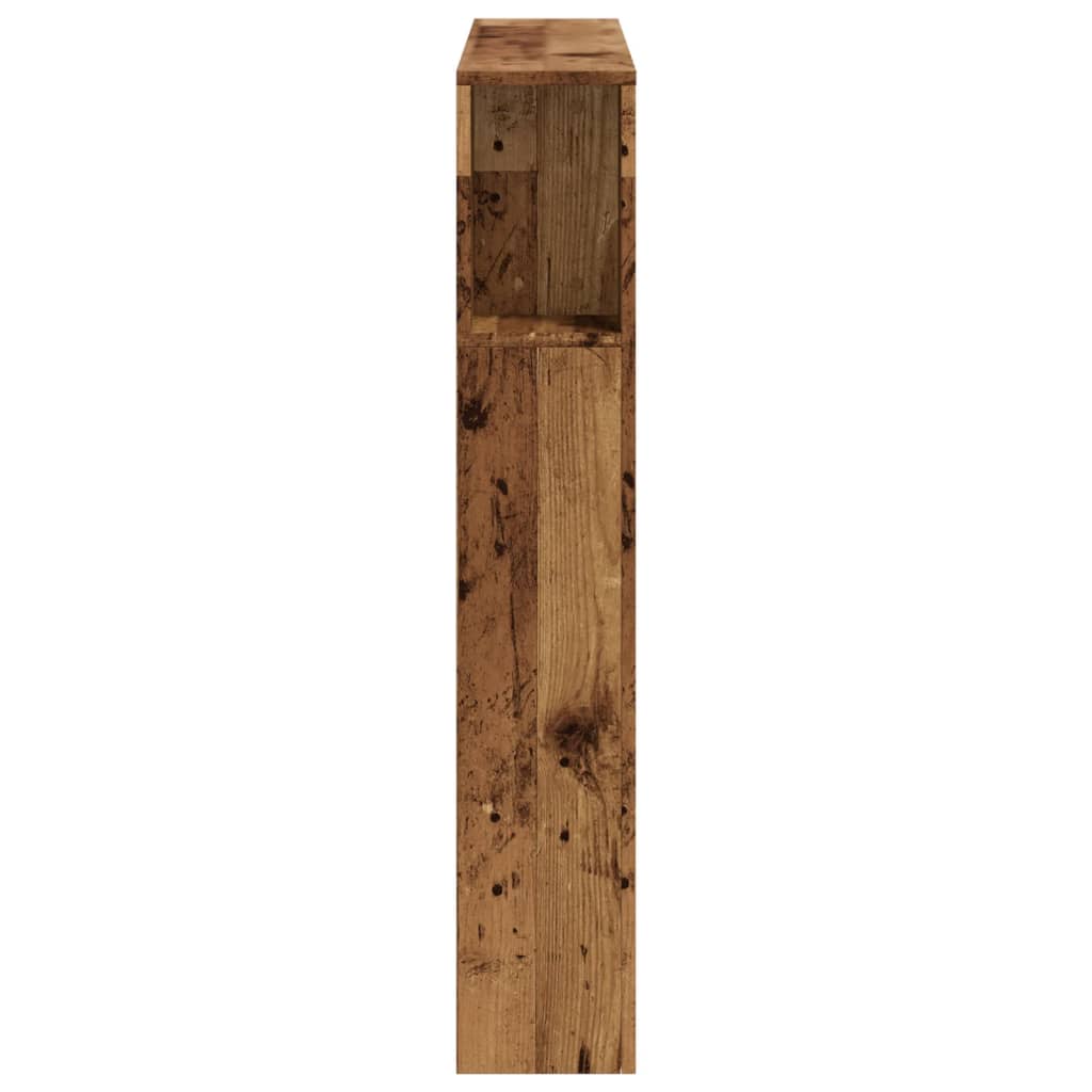 Hoofdeinde met LED 100x18,5x103,5 cm bewerkt hout oud hout