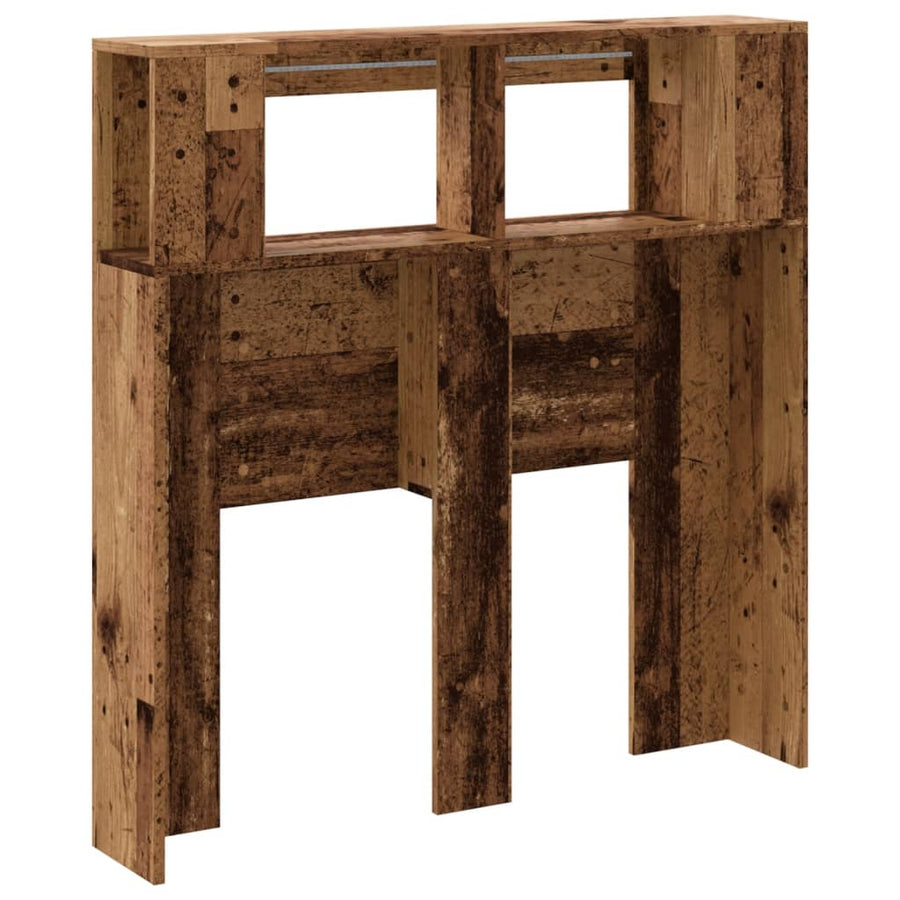 Hoofdeinde met LED 100x18,5x103,5 cm bewerkt hout oud hout