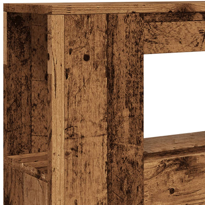 Hoofdeinde met LED 100x18,5x103,5 cm bewerkt hout oud hout