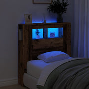 Hoofdbord 100x18,5x103,5 cm bewerkt hout oud hout LED
