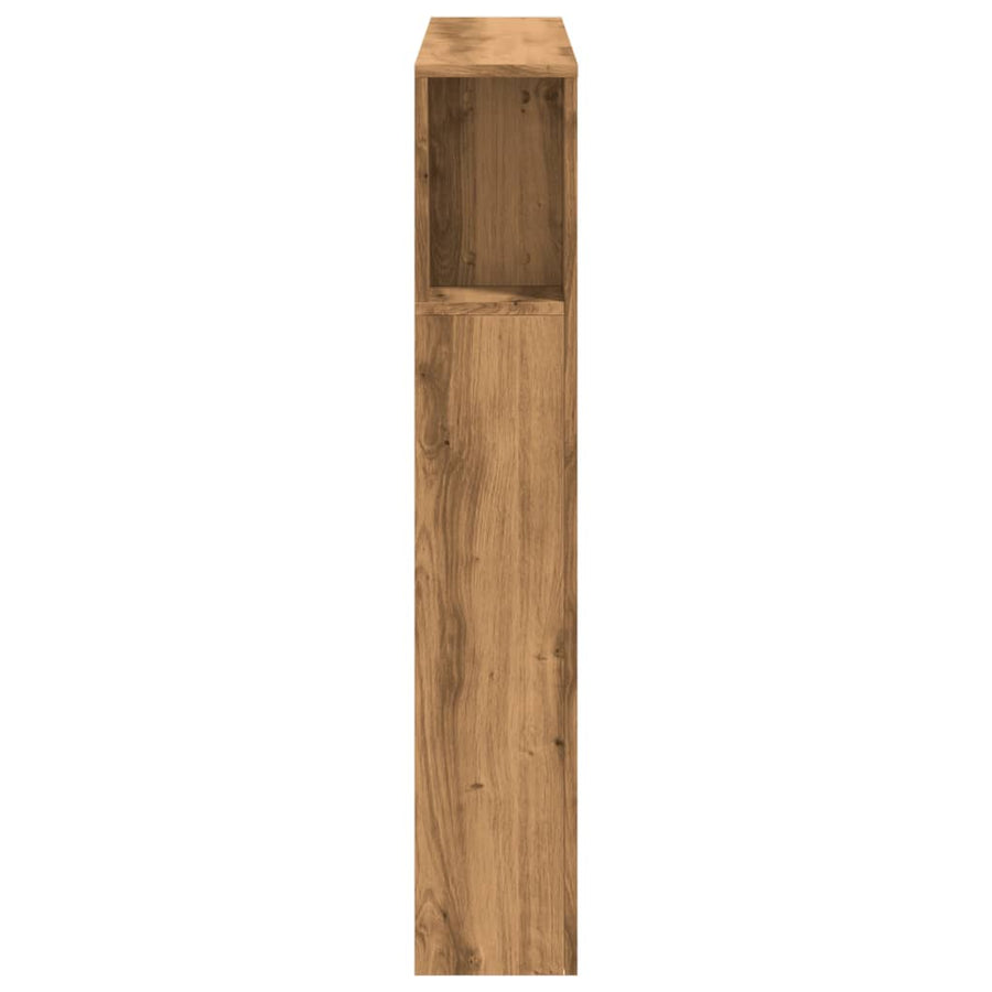 Hoofdeinde met LED 100x18,5x103,5 cm hout artisanaal eikenkleur