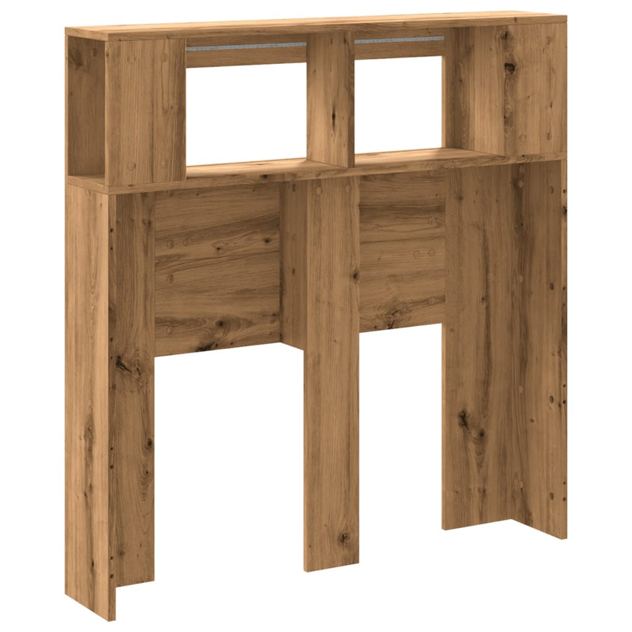 Hoofdeinde met LED 100x18,5x103,5 cm hout artisanaal eikenkleur