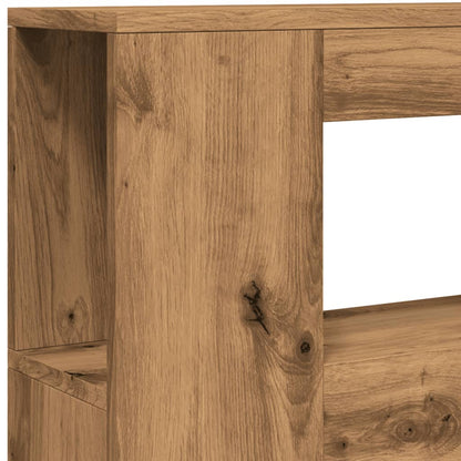 Hoofdeinde met LED 100x18,5x103,5 cm hout artisanaal eikenkleur