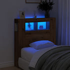 Headboard with LED 100x18.5x103.5 cm wood artisanal oak color