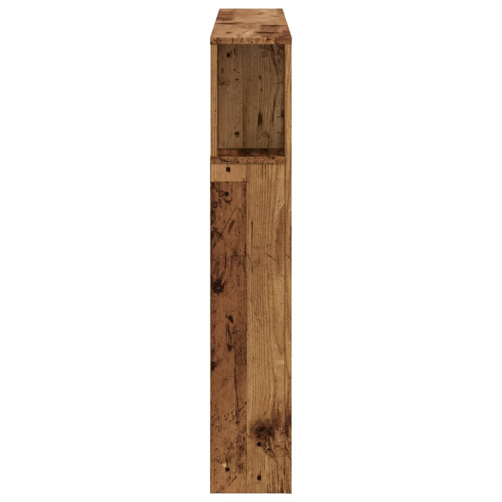 Hoofdeinde met LED 120x18,5x103,5 cm bewerkt hout oud hout