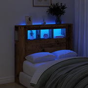 Hoofdeinde 120x18,5x103,5 cm bewerkt hout oud hout LED