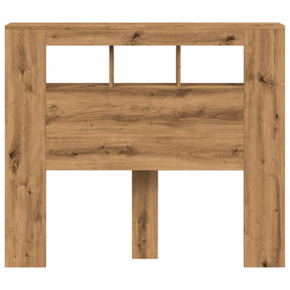 Hoofdeinde met LED 120x18,5x103,5 cm hout artisanaal eikenkleur