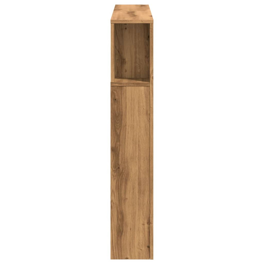 Hoofdeinde met LED 120x18,5x103,5 cm hout artisanaal eikenkleur