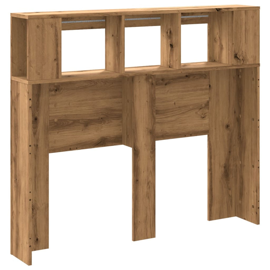 Hoofdeinde met LED 120x18,5x103,5 cm hout artisanaal eikenkleur