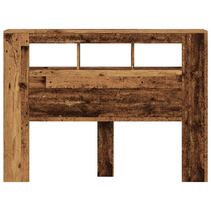 Hoofdeinde met LED 140x18,5x103,5 cm bewerkt hout oud hout