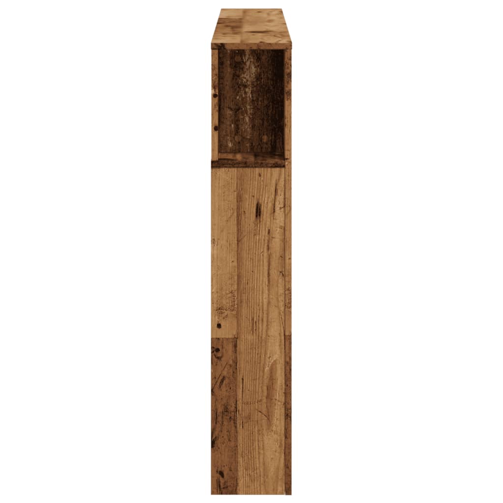 Hoofdeinde met LED 140x18,5x103,5 cm bewerkt hout oud hout