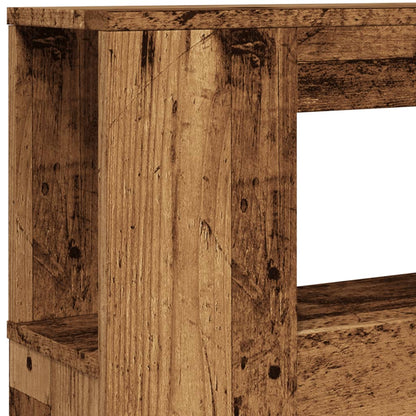 Hoofdeinde met LED 140x18,5x103,5 cm bewerkt hout oud hout