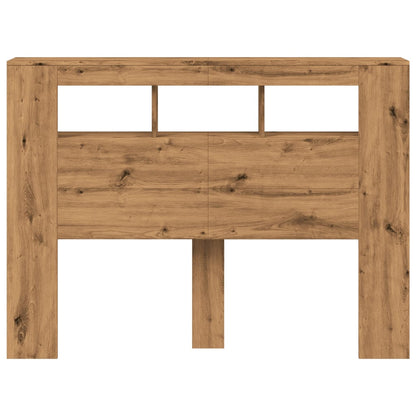 Hoofdeinde met LED 140x18,5x103,5 cm hout artisanaal eikenkleur