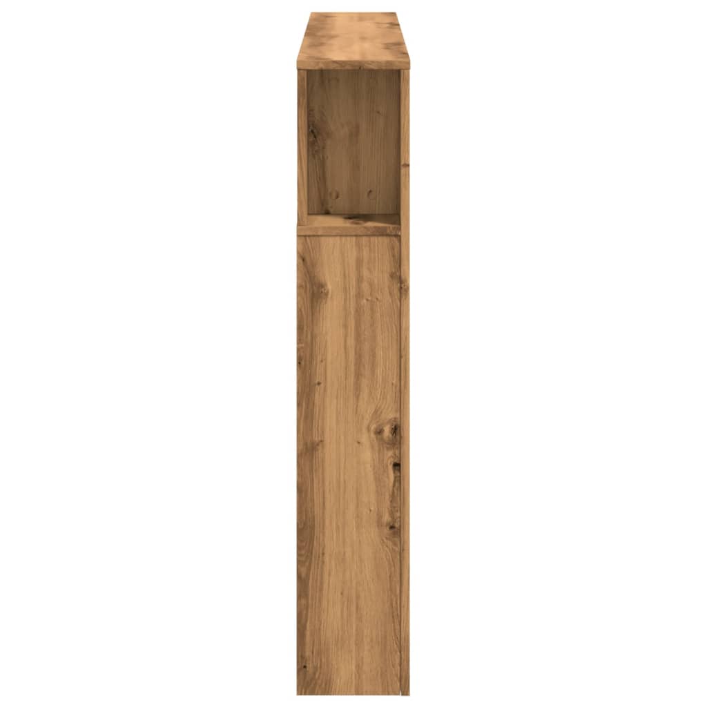 Hoofdeinde met LED 140x18,5x103,5 cm hout artisanaal eikenkleur