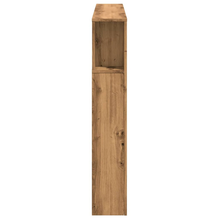 Hoofdeinde met LED 140x18,5x103,5 cm hout artisanaal eikenkleur