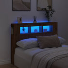 Headboard with LED 140x18.5x103.5 cm artisanal oak wood