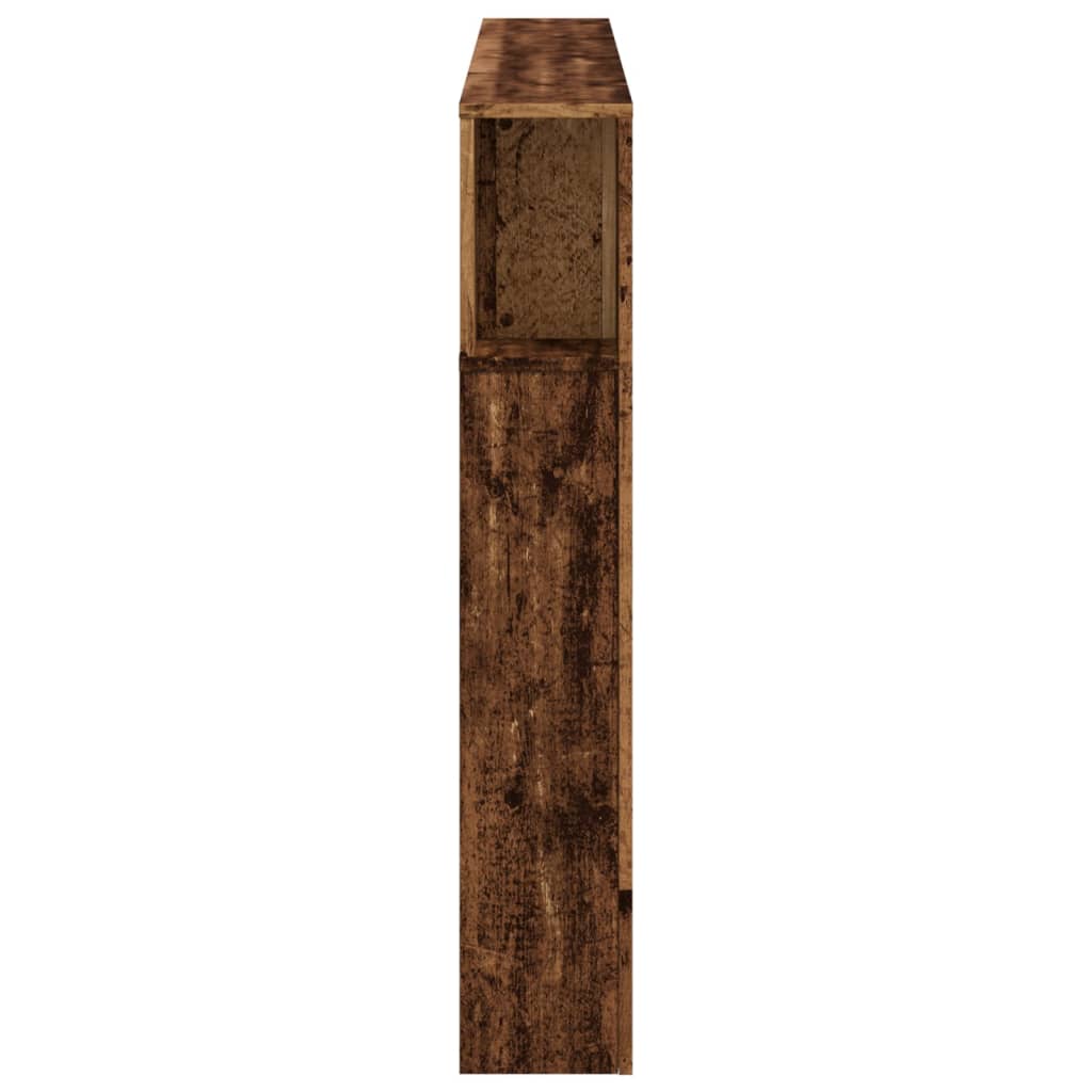 Hoofdeinde met LED 160x18,5x103,5 cm bewerkt hout oud hout