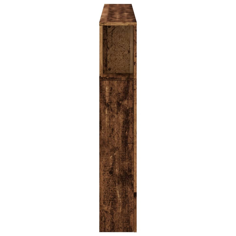 Hoofdeinde met LED 160x18,5x103,5 cm bewerkt hout oud hout