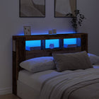 Headboard with LED 160x18.5x103.5 cm processed old wood