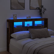 Hoofdeinde 160 cm bewerkt hout oud hout LED