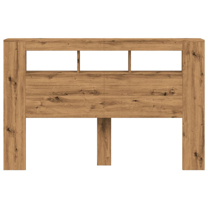 Hoofdeinde met LED 160x18,5x103,5 cm hout artisanaal eikenkleur