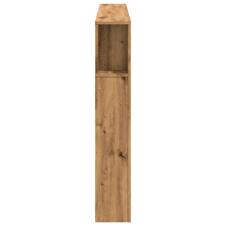 Hoofdeinde met LED 160x18,5x103,5 cm hout artisanaal eikenkleur