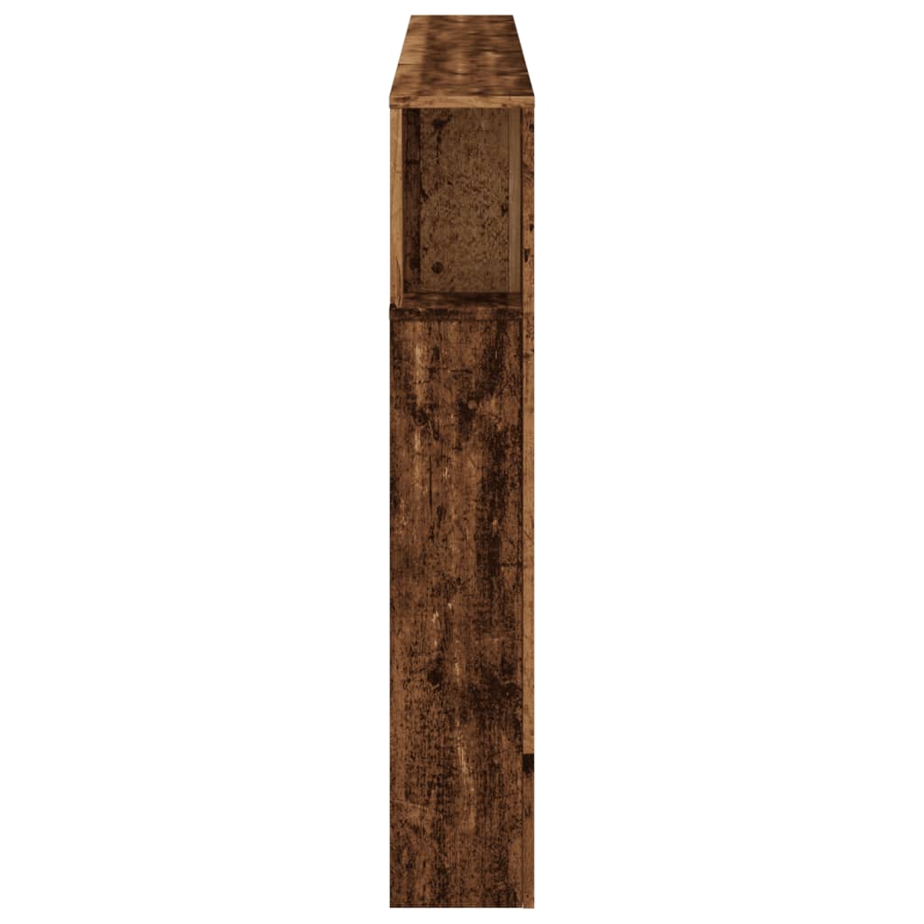 Hoofdeinde met LED 180x18,5x103,5 cm bewerkt hout oud hout