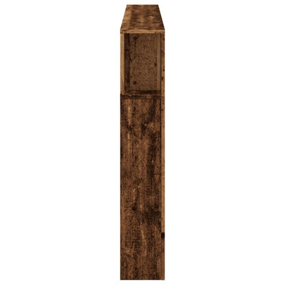 Hoofdeinde met LED 180x18,5x103,5 cm bewerkt hout oud hout