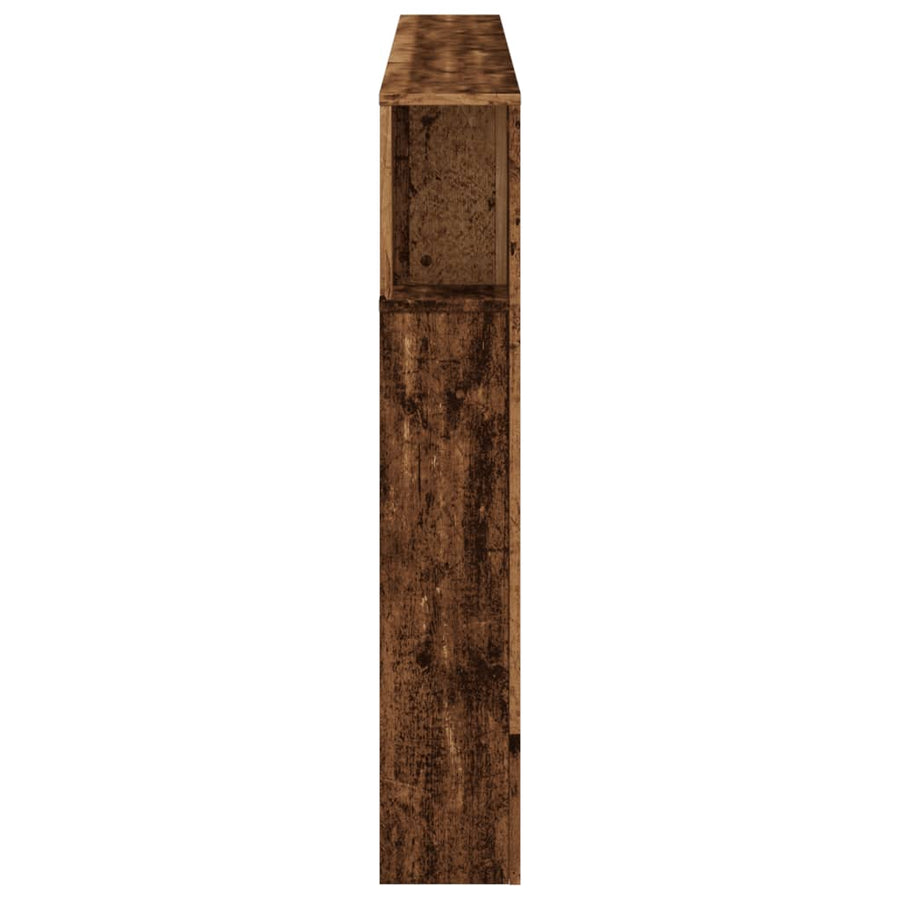 Hoofdeinde met LED 180x18,5x103,5 cm bewerkt hout oud hout
